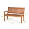 2- Person Solid Wood Garden Bench with Curved Backrest and Wide Armrest